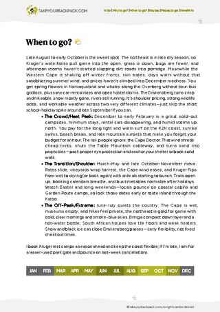 example page 1 from our offline Travel Guide for South Africa